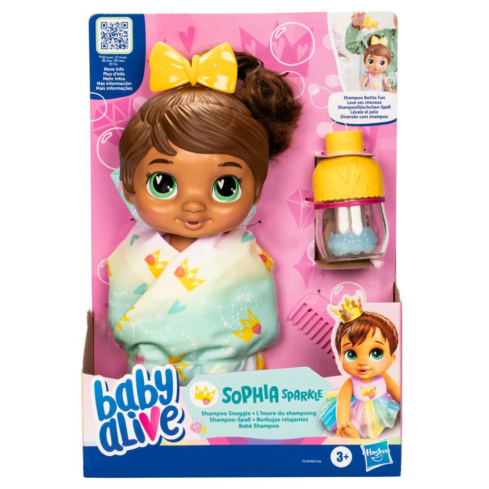Baby Alive Shampoo Snuggle Sophia Sparkle Brown Hair Water Baby Doll - Image 7