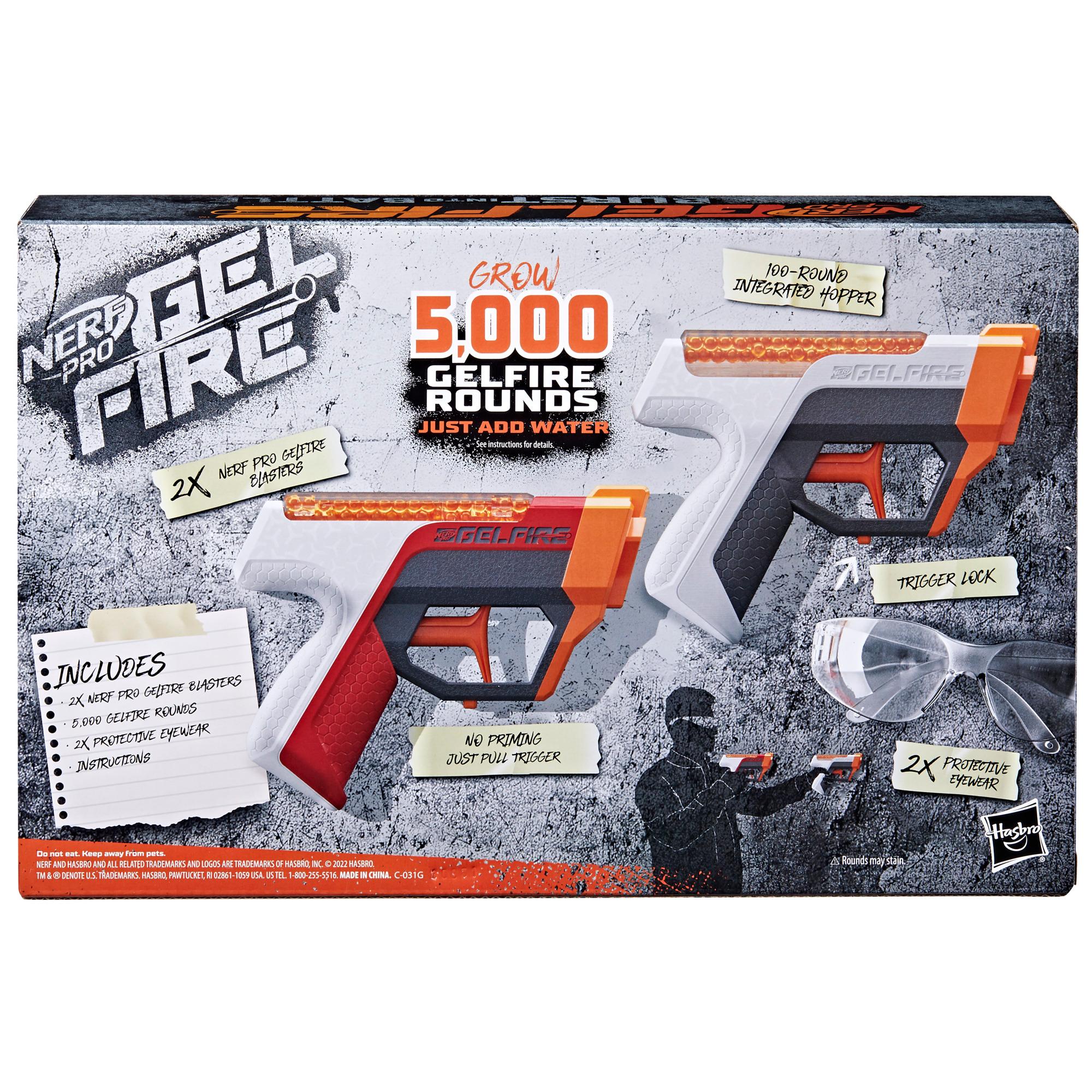 Nerf Pro Gelfire Dual Wield Pack 2 Blasters 5000 Gelfire Rounds 2x 100 Round Integrated Hoppers 2 Eyewear - Image 8