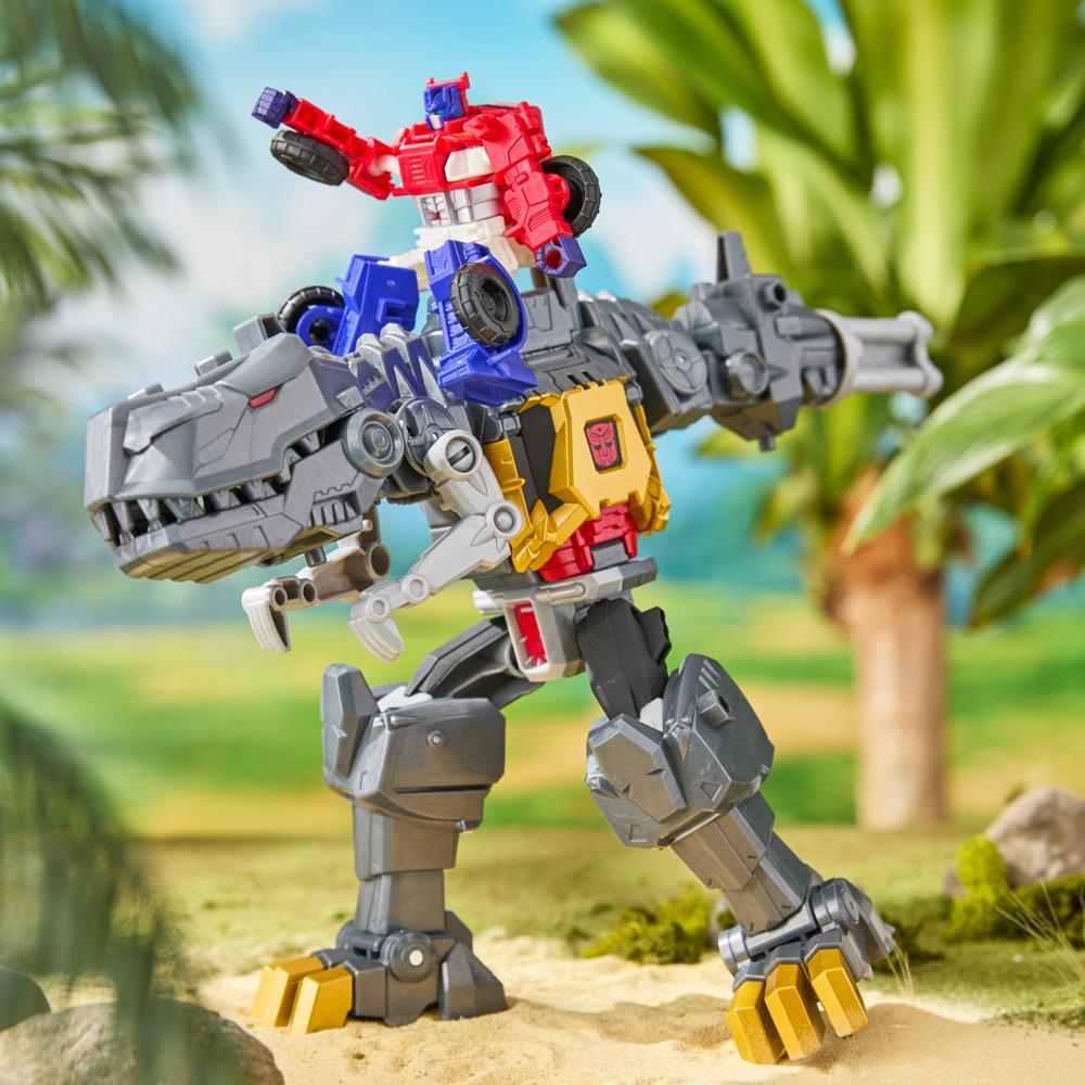 Transformers CYBERWORLD Grimlock Chomp Battle 9-Inch Action Figure Quick Change to Dino Mode Robot Toys for Boys and Girls 6 and Up