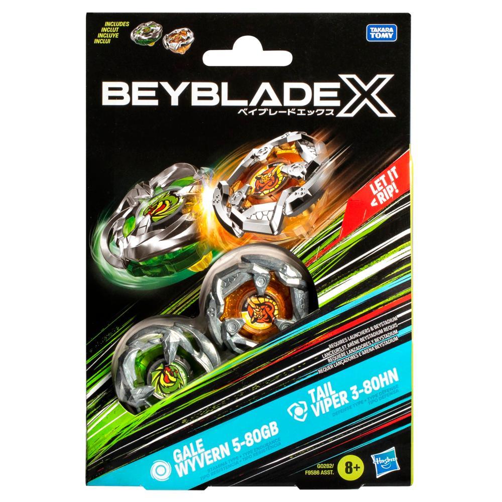 Beyblade X Gale Wyvern 5-80GB and Tail Viper 3-80HN Top Dual Pack Set - Image 2