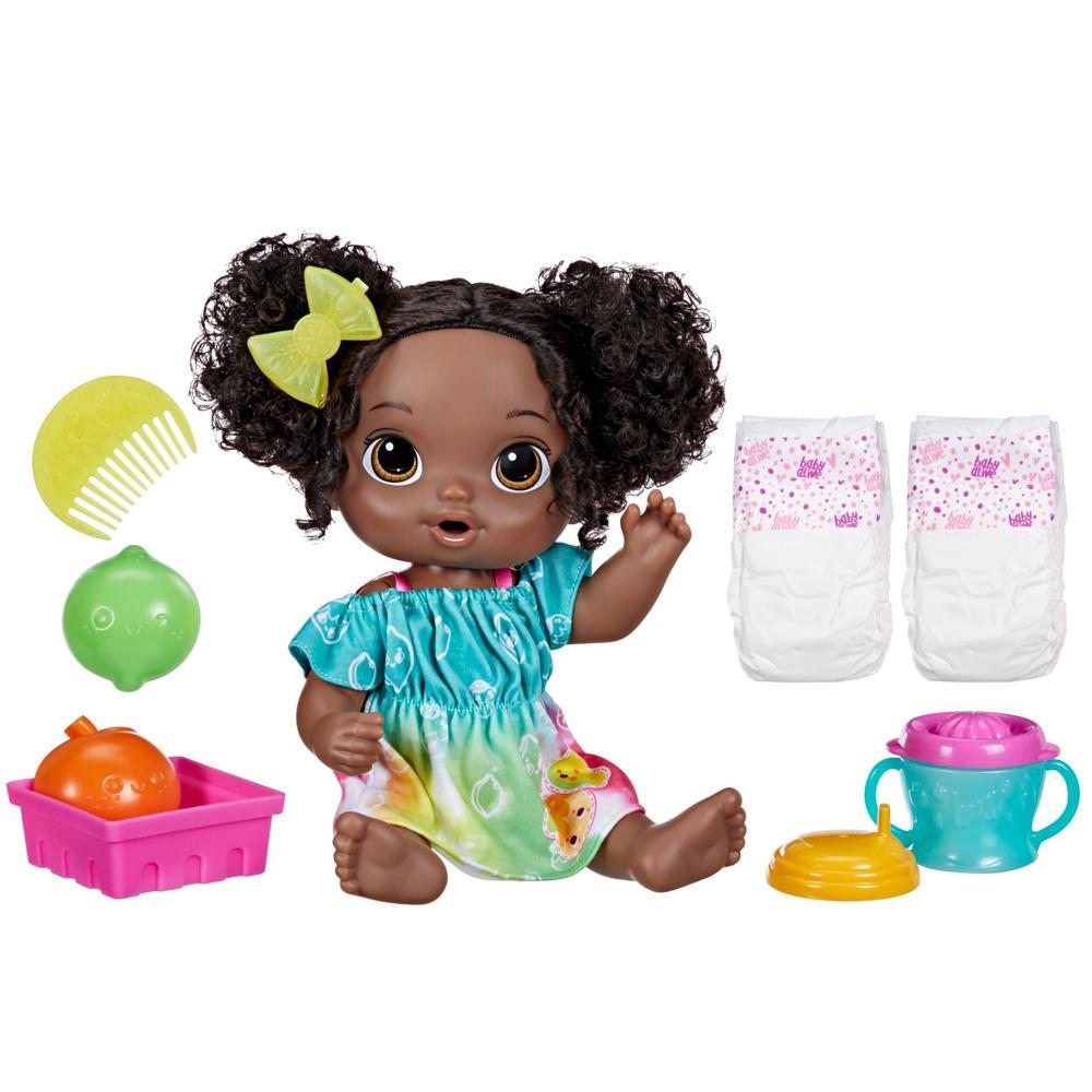 Baby Alive Fruity Sips Doll Lime Pretend Juicer Baby Doll Set Kids 3 and Up Black Hair - Image 6
