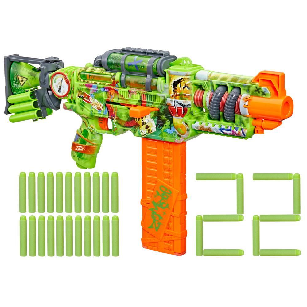 Nerf Zombie Corrupter Dart Blaster 22 Nerf Elite Darts Outdoor Games Ages 8 - Image 6