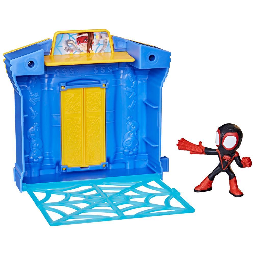 Marvel Spidey and His Amazing Friends City Blocks Miles Morales Spider-Man City Bank Kids Playset - Image 6