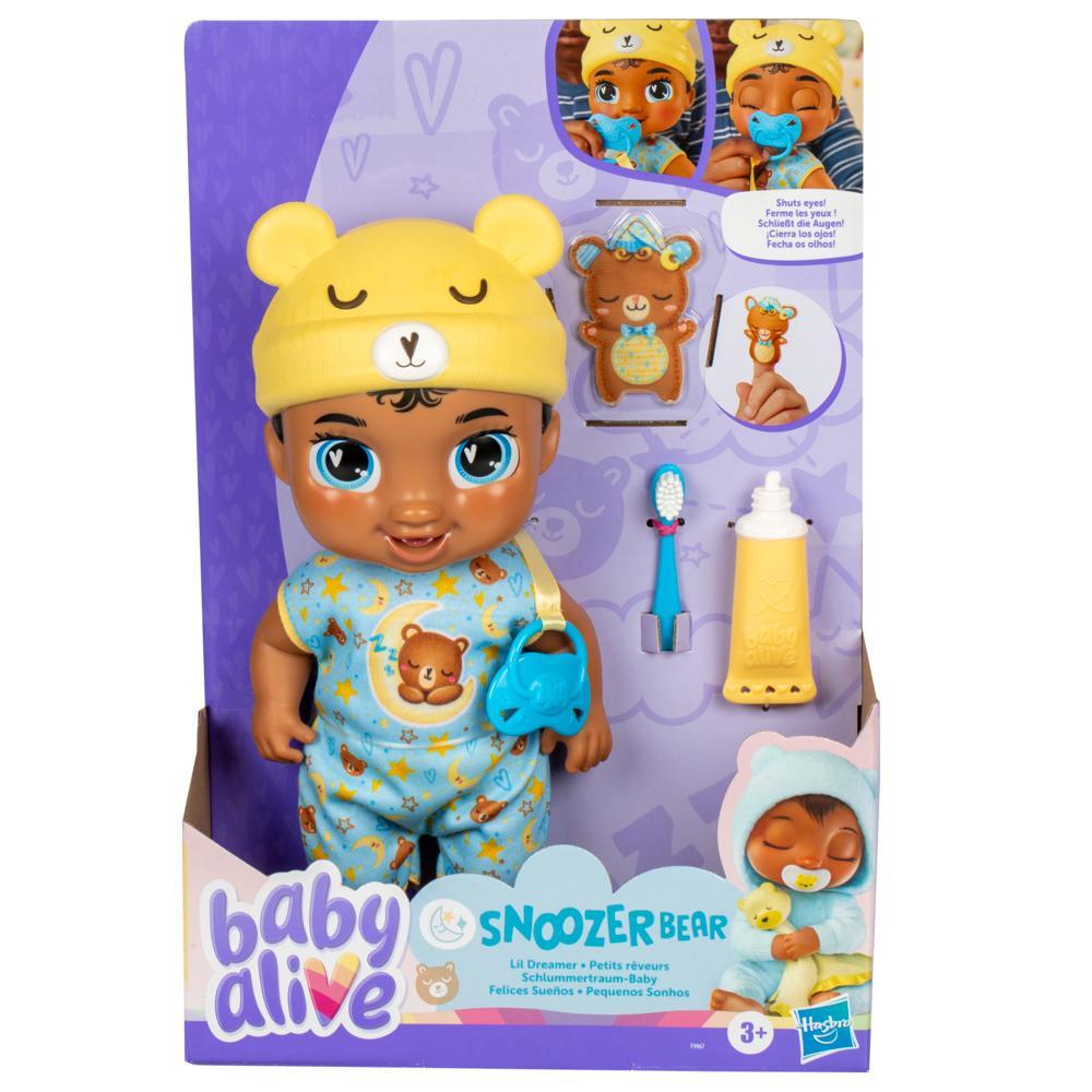 Baby Alive Lil Dreamer Snoozer Bear Black Hair Baby Doll Sleepover Toy for Girls Boys 3 - Image 7