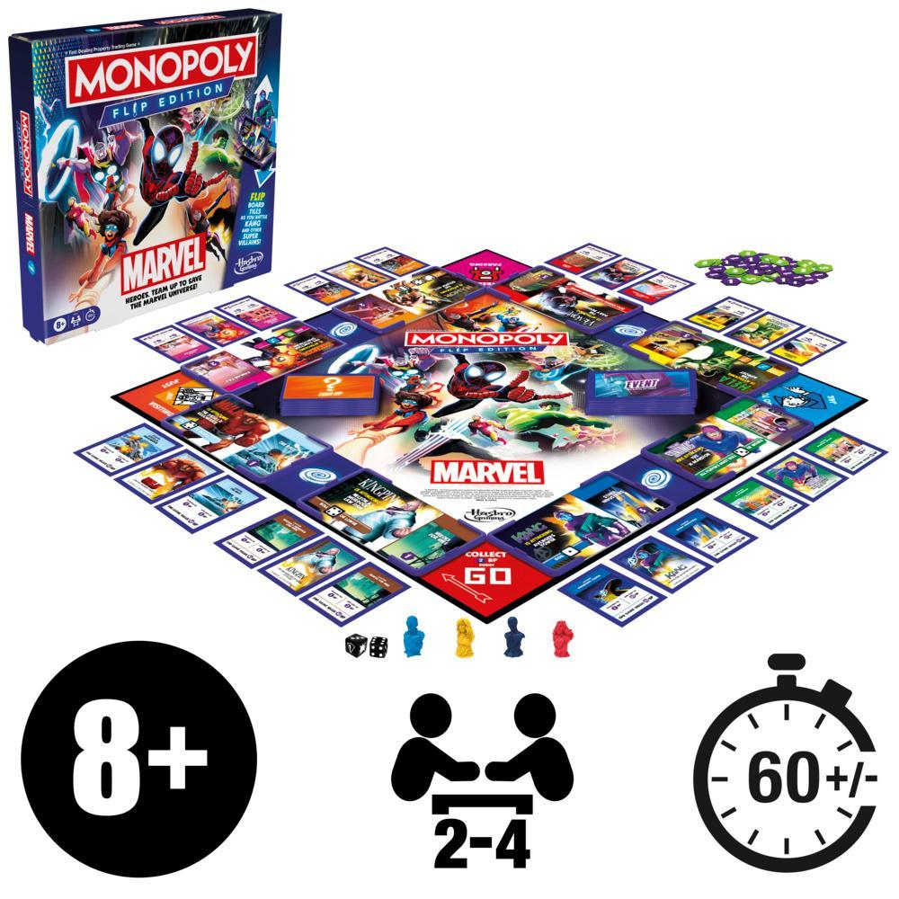 Monopoly Flip Edition Marvel Board Game for 2 to 4 Players Ages 8 - Image 7