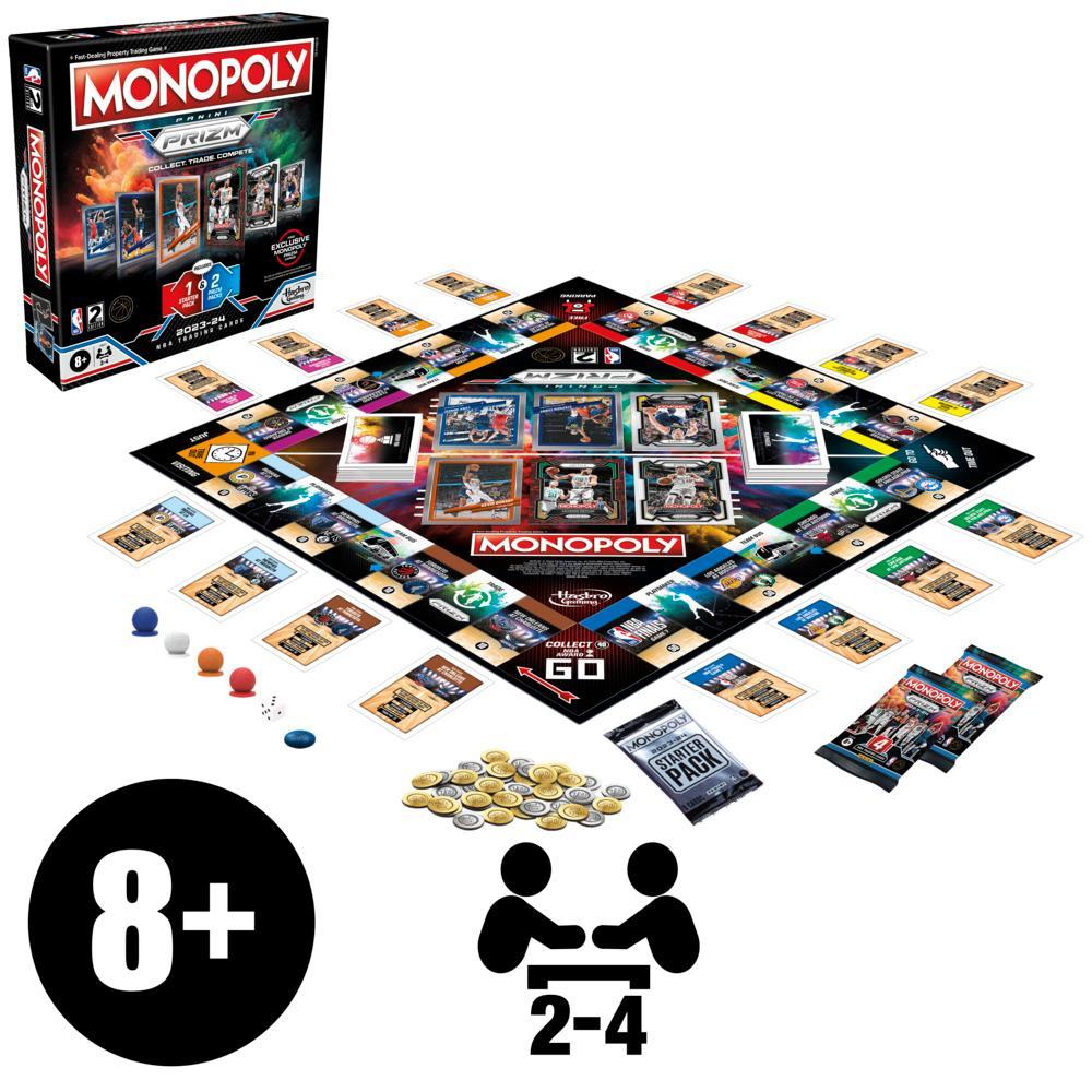 Monopoly Prizm NBA 2nd Edition Board Game with 2023-24 Panini NBA Trading Cards Ages 8 - Image 7
