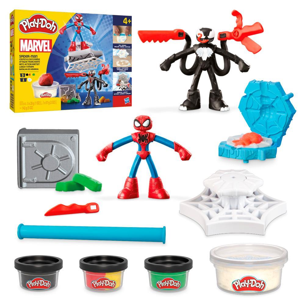 Play-Doh Marvel Spider-Man Launch Slice Battle Playset with 2 Action Figures Ages 4 - Image 6