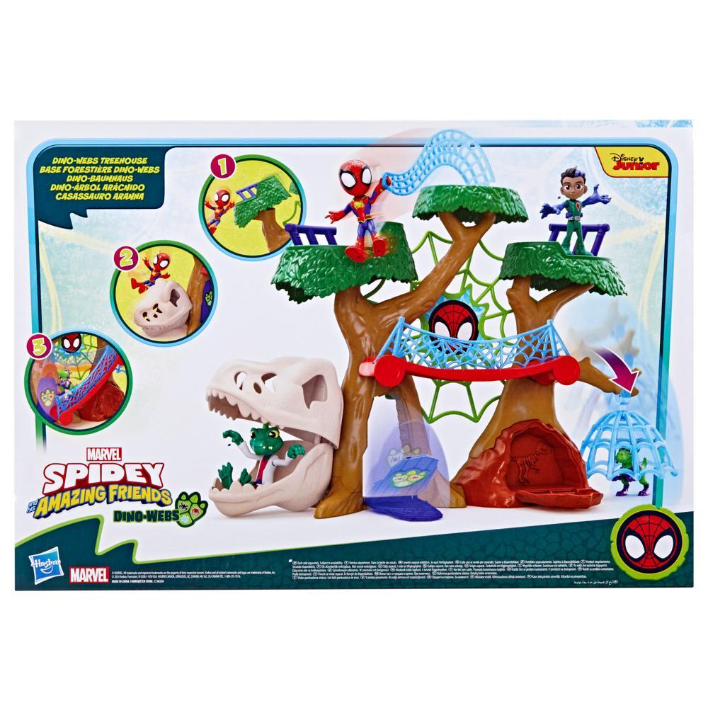 Spidey and His Amazing Friends Dino-Webs Treehouse Playset with Spider-Man toys Ages 3 - Image 8