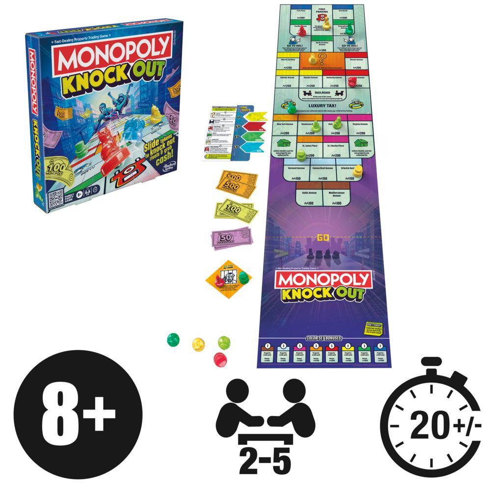 Monopoly Knockout Family Party Game Quick-Playing Board Games for Ages 8 2-8 Players 20 Mins - Image 2