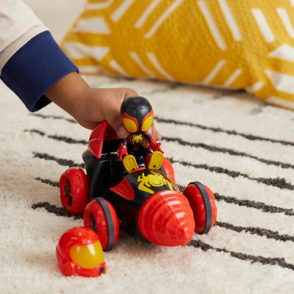 Marvel Spidey and His Amazing Friends Web-Spinners Miles with Drill Spinner Toy Car - Image 3