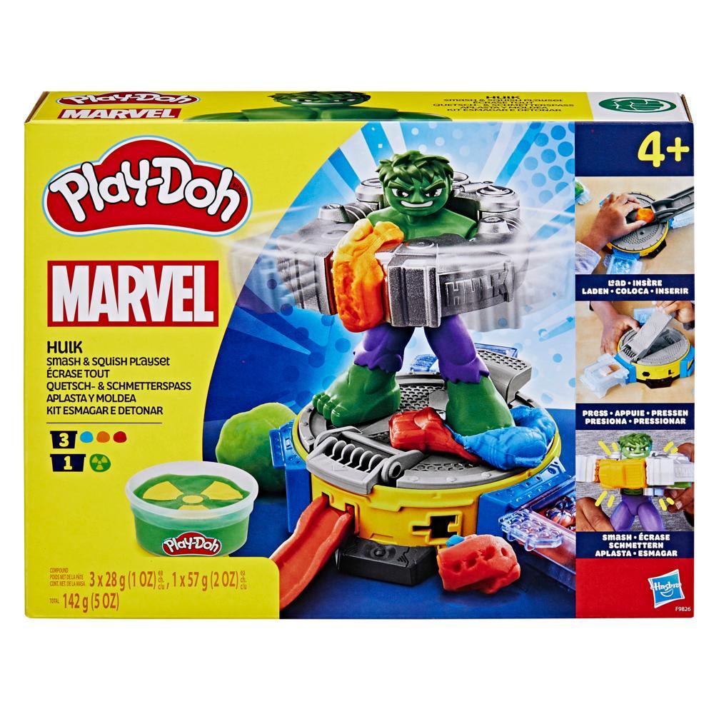 Play-Doh Marvel Hulk Smash Squish Playset with Hulk Action Figure Ages 4 - Image 7