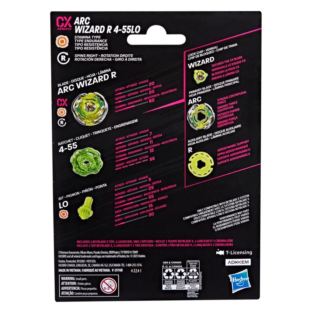 Beyblade X Arc Wizard R 4-55LO CX Starter Pack Set with Stamina Type Top Launcher Ages 8 - Image 2