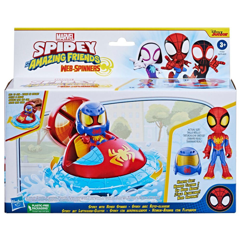 Marvel Spidey and His Amazing Friends Web-Spinners Spidey with Hover Spinner Toy Car - Image 2