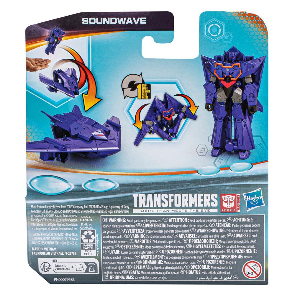 Transformers Toys EarthSpark 1-Step Flip Changer Soundwave Action Figure - Image 3