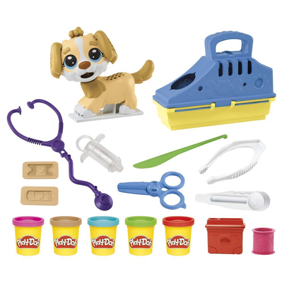 Play-Doh Care n Carry Vet Playset with Toy Dog Carrier 10 Tools 5 Colors Kids Toys - Image 6