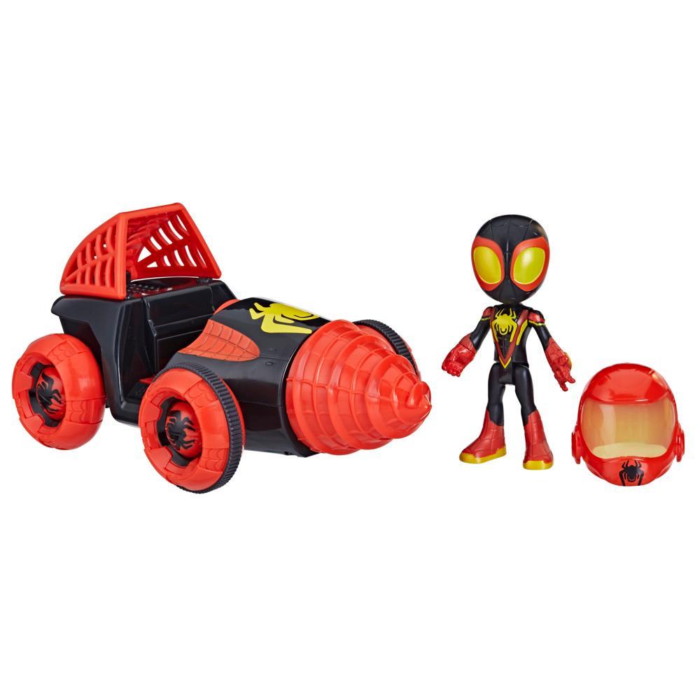 Marvel Spidey and His Amazing Friends Web-Spinners Miles with Drill Spinner Toy Car - Image 6
