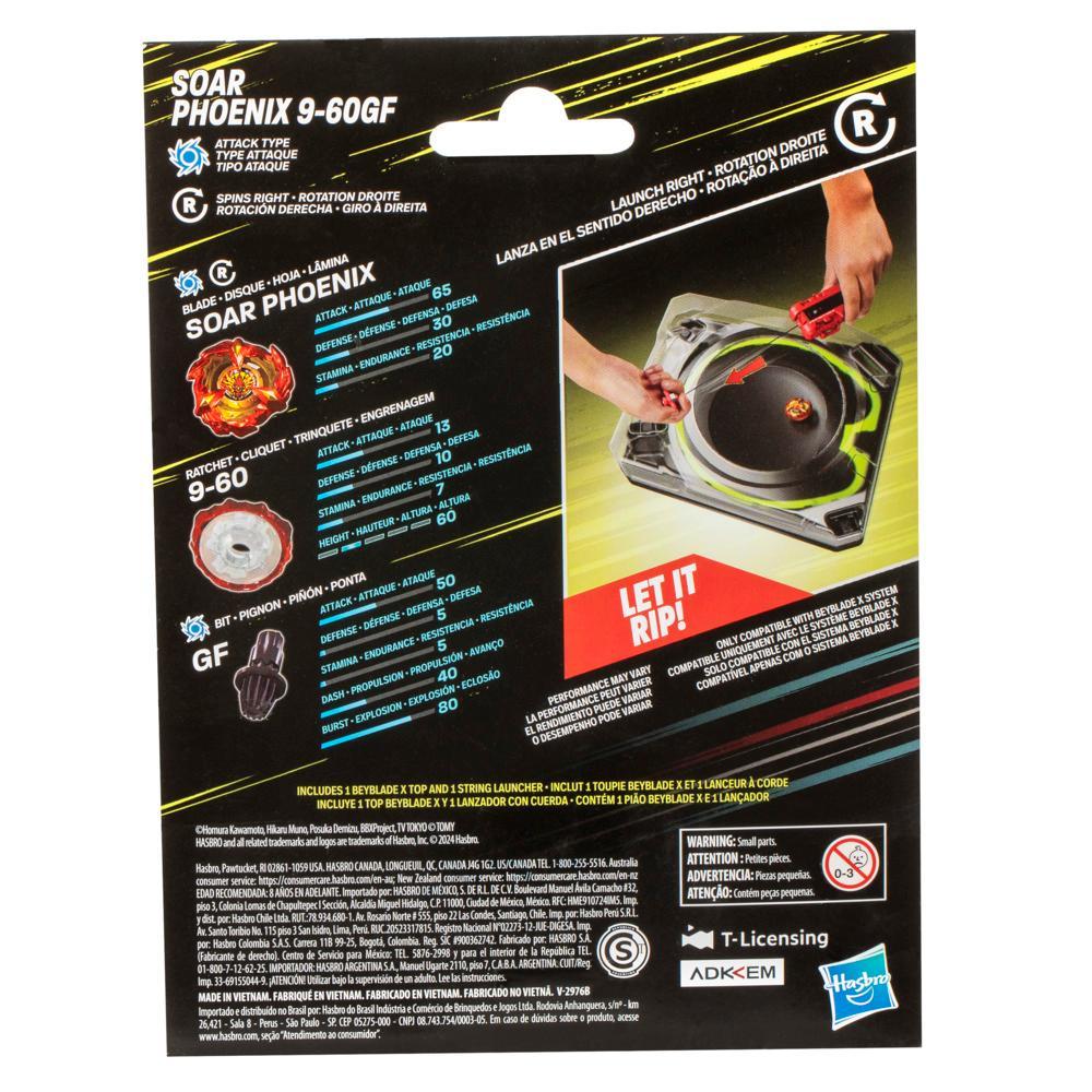 Beyblade X Soar Phoenix 9-60GF Deluxe String Launcher Set with Right-Spinning Top Toy - Image 3