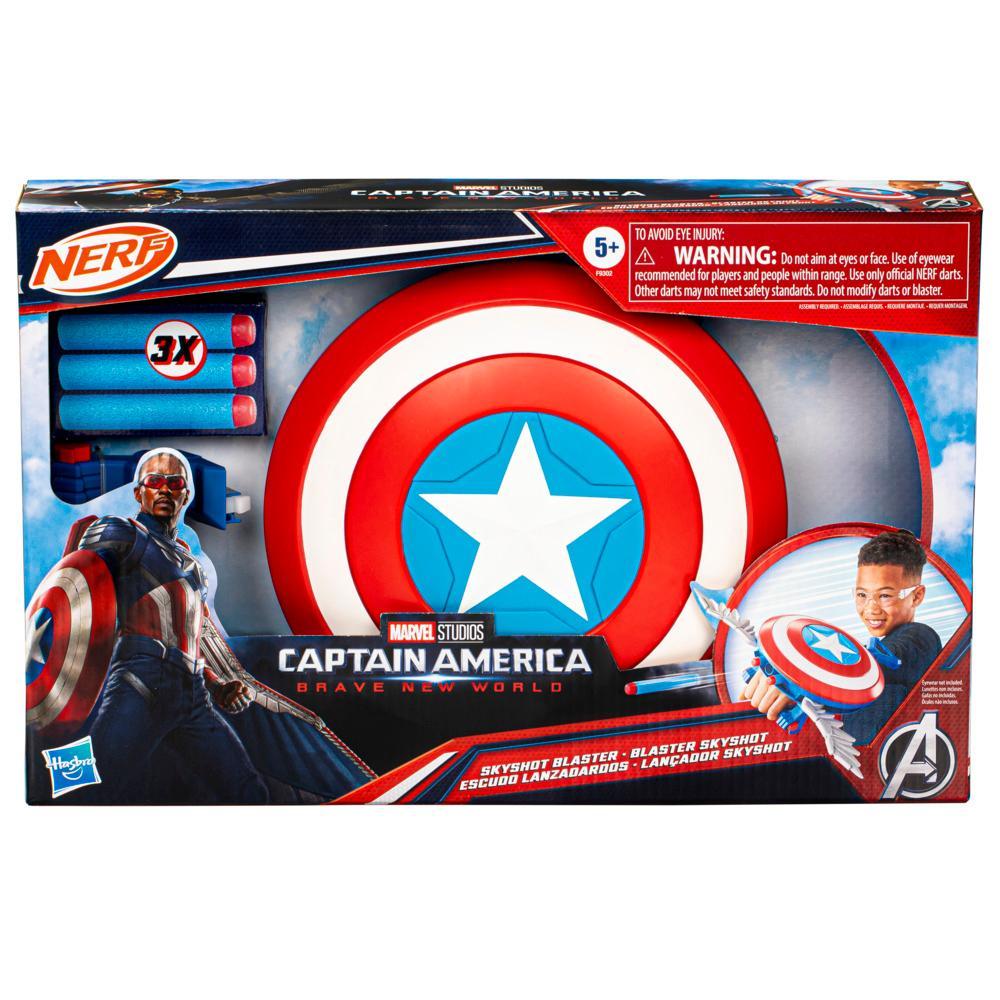 Marvel Studios Captain America Brave New World NERF Skyshot Blaster Shield Roleplay Toy - Image 7