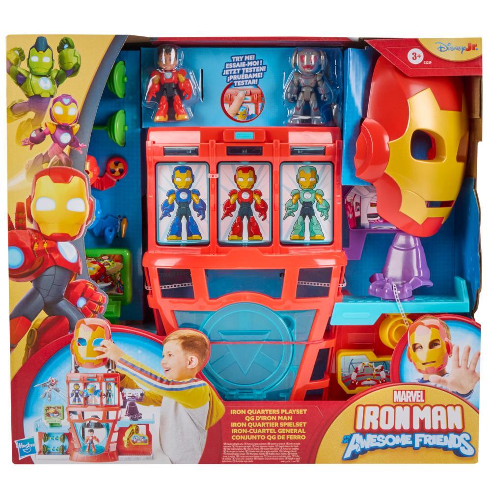 Marvel Iron Man and his Awesome Friends Boys Girls Electronic Iron Quarters Playset with 3-Inch 76 CM Action Figures Mask Super Hero Toys 3 - Image 8