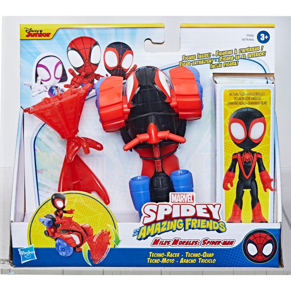 Marvel Spidey and His Amazing Friends Miles Morales Spider-Man Techno Racer Set Action Figure Vehicle and Accessory - Image 7