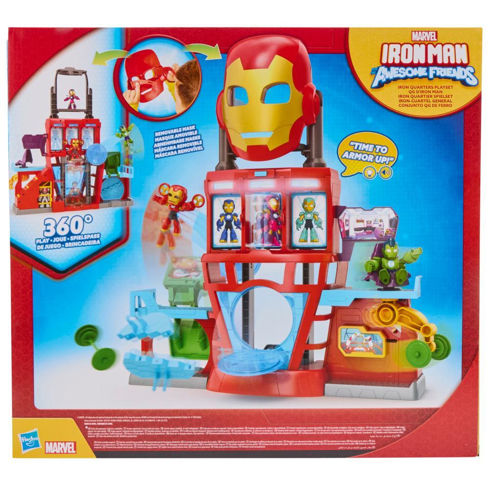 Marvel Iron Man and his Awesome Friends Boys Girls Electronic Iron Quarters Playset with 3-Inch 76 CM Action Figures Mask Super Hero Toys 3 - Image 9