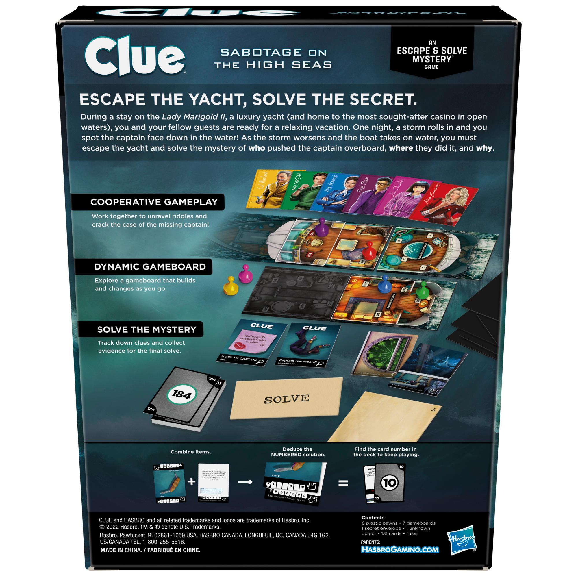 Clue Board Game Sabotage on the High Seas Clue Escape Room Game Cooperative Family Game - Image 8