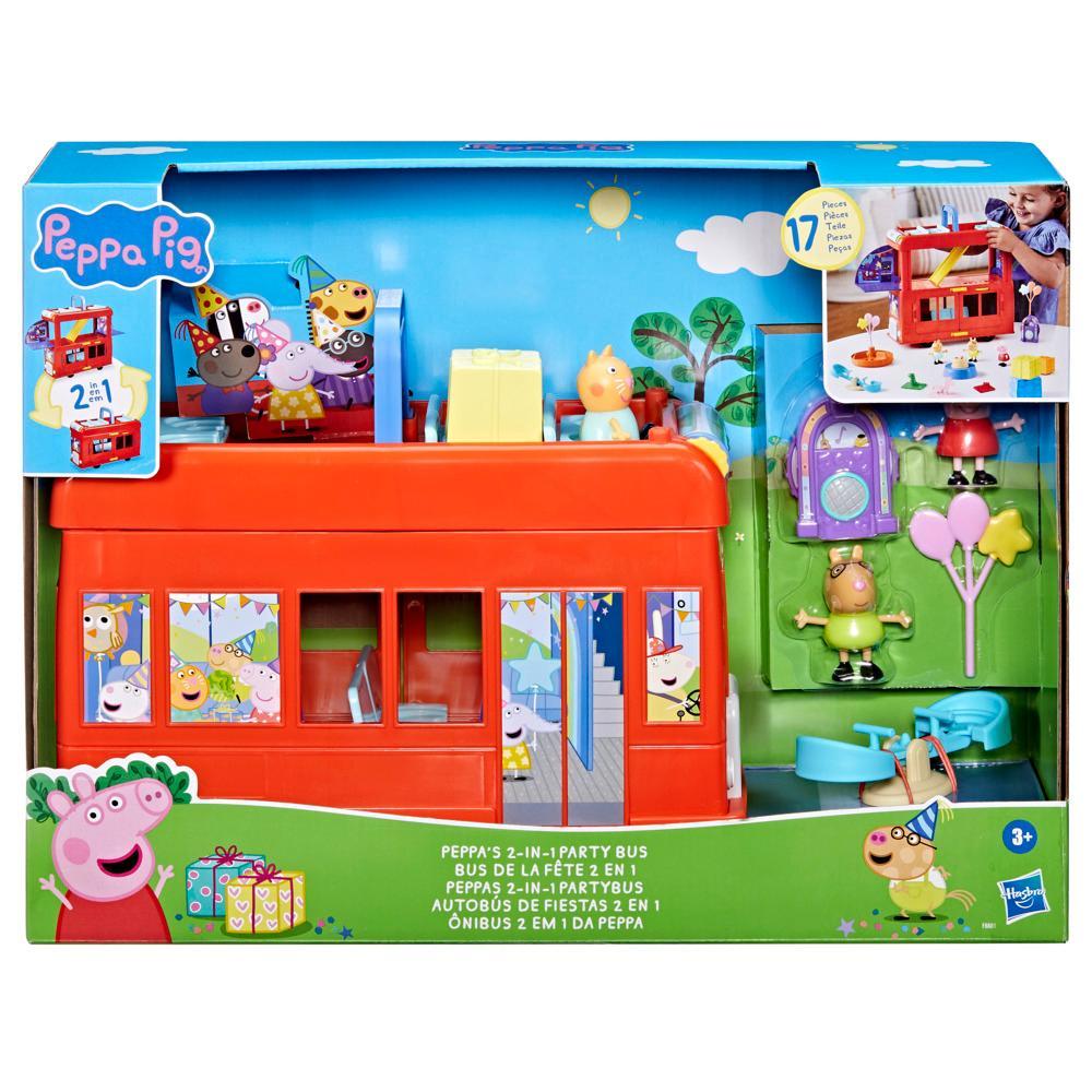 Peppa Pig Toys Peppas 2-in-1 Party Bus Playset with 3 Figures Preschool Toys for 3 - Image 7