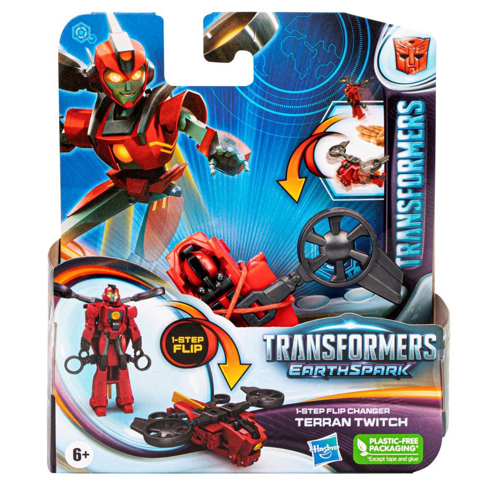 Transformers Toys EarthSpark 1-Step Flip Changer Terran Twitch Action Figure - Image 2