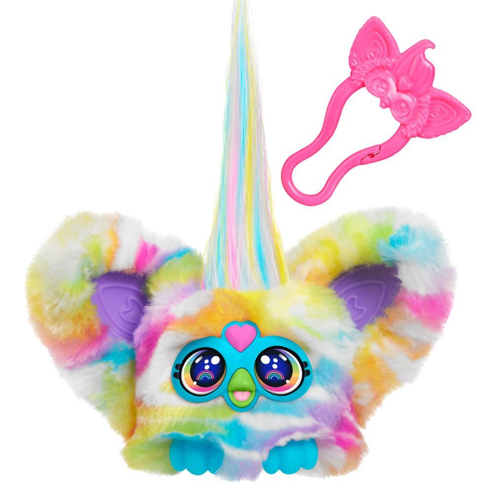 Furby Furblets Zee-Bah Mini Friend Electronic Plush Toys for Girls Boys 6 Rainbow Zebra Speaks Furbish Plays Music Series 4 - Image 6