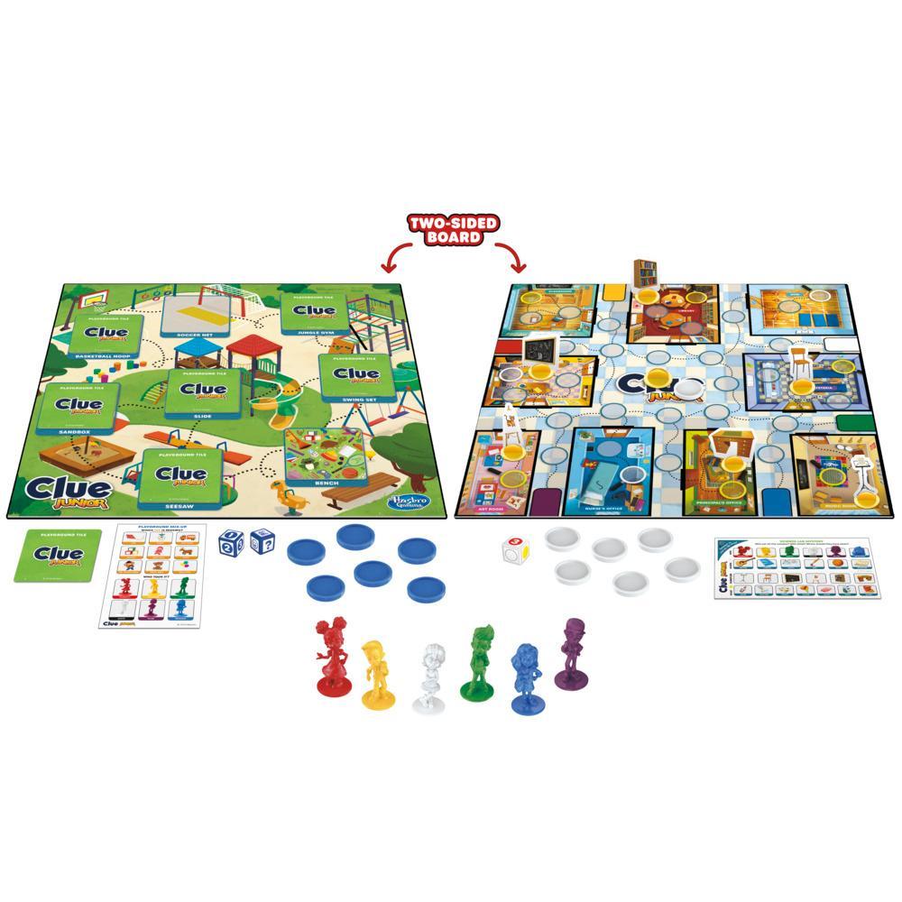 Clue Junior Game 2-Sided Gameboard 2 Games in 1 Clue Mystery Game for Ages 4 - Image 2