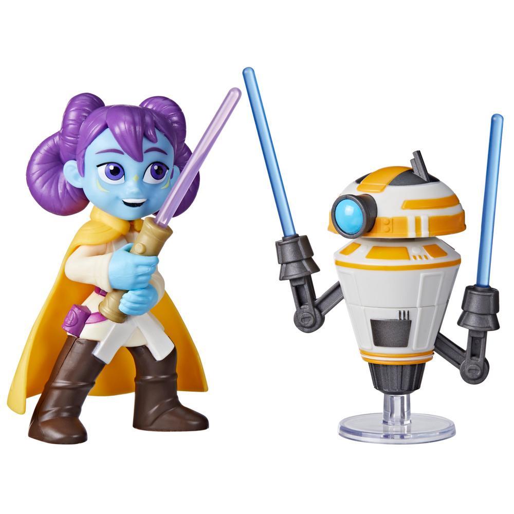 Star Wars Young Jedi Adventures Pop-Up Lightsaber Duel Lys Solay Training Droid Figures 4 - Image 6