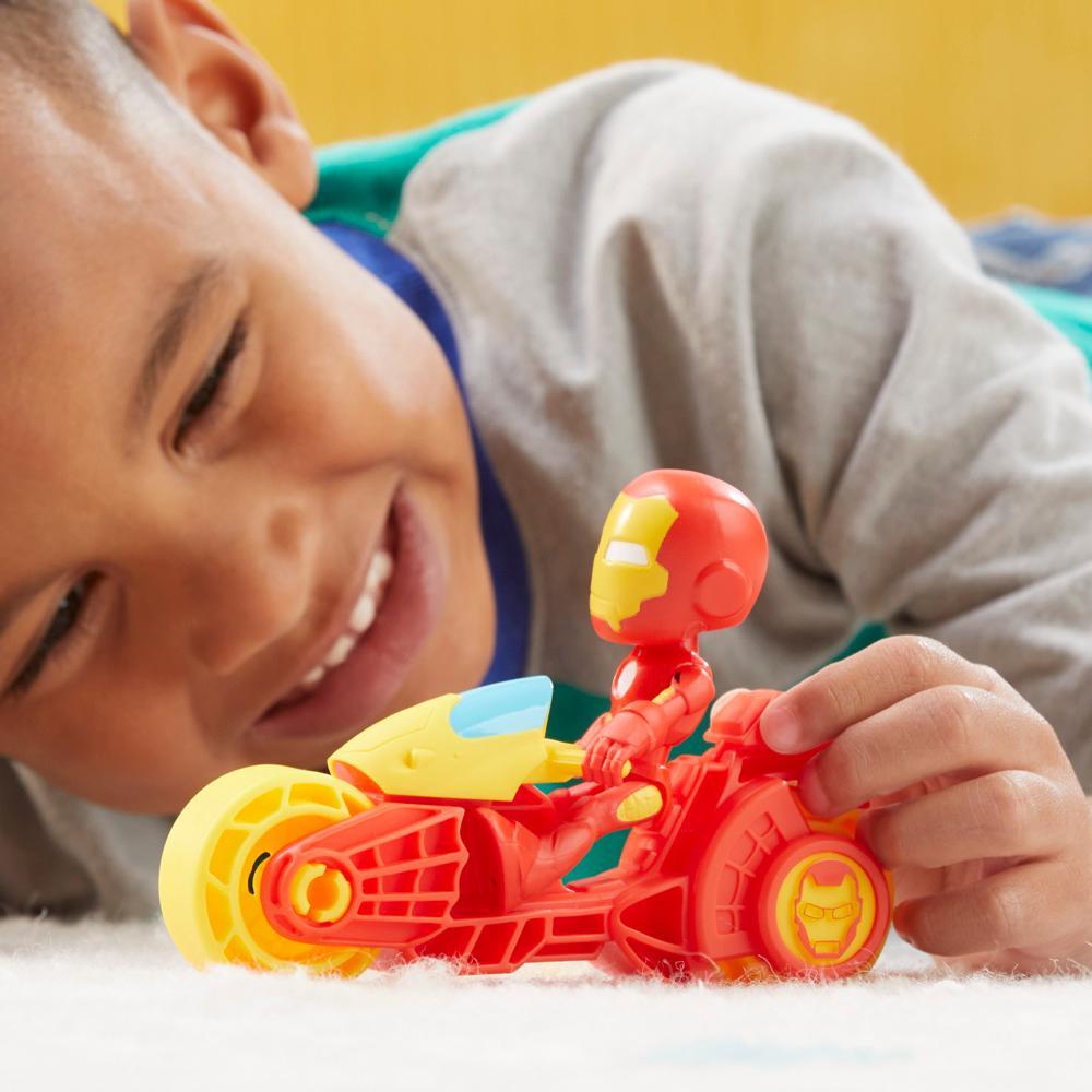 Marvel Spidey and His Amazing Friends Iron Man Action Figure Toy Motorcycle Playset - Image 5