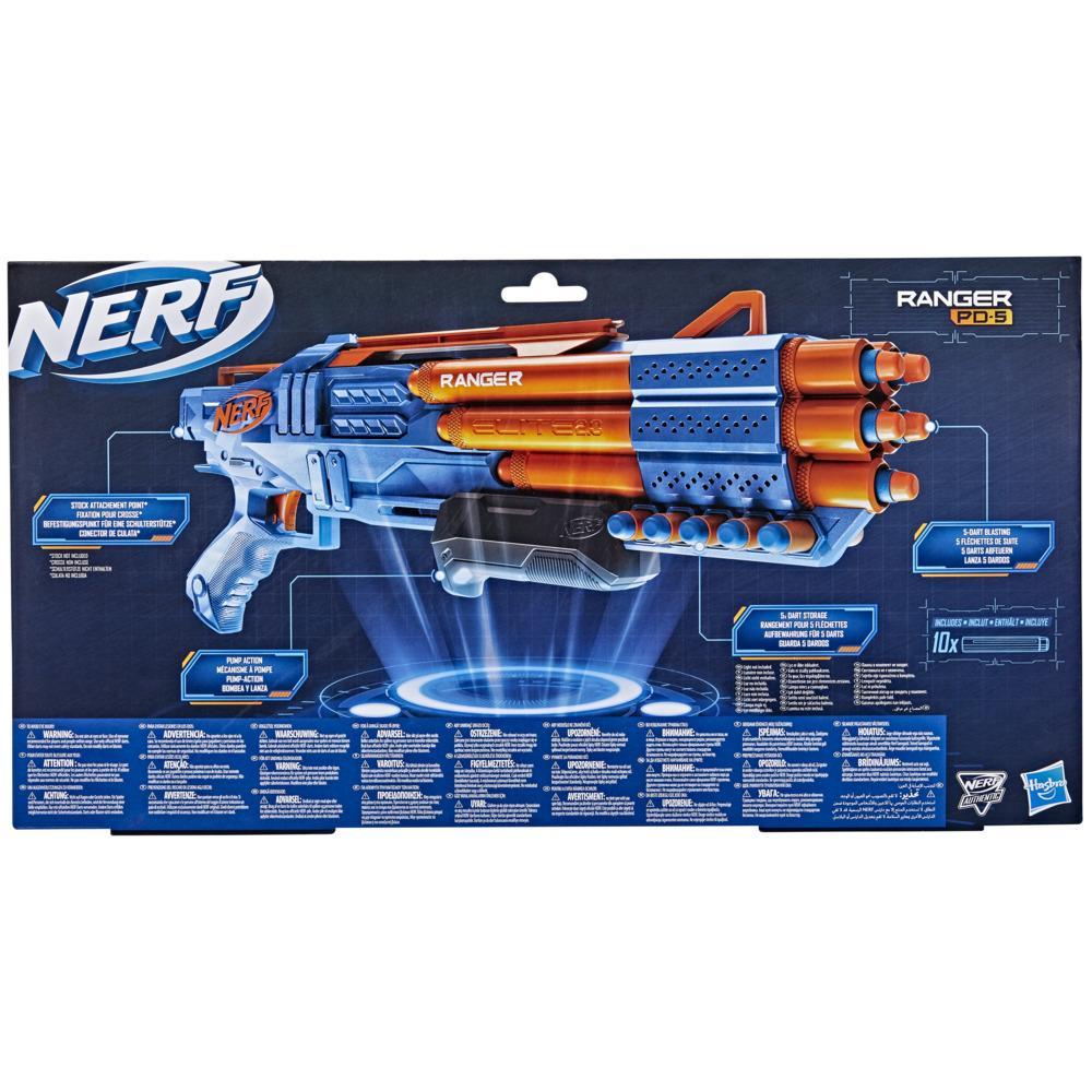 Nerf Elite 20 Ranger PD-5 Blaster 5- Barrel Blasting 10 Nerf Elite Darts Easy To Use Dart Storage Pump Action - Image 2