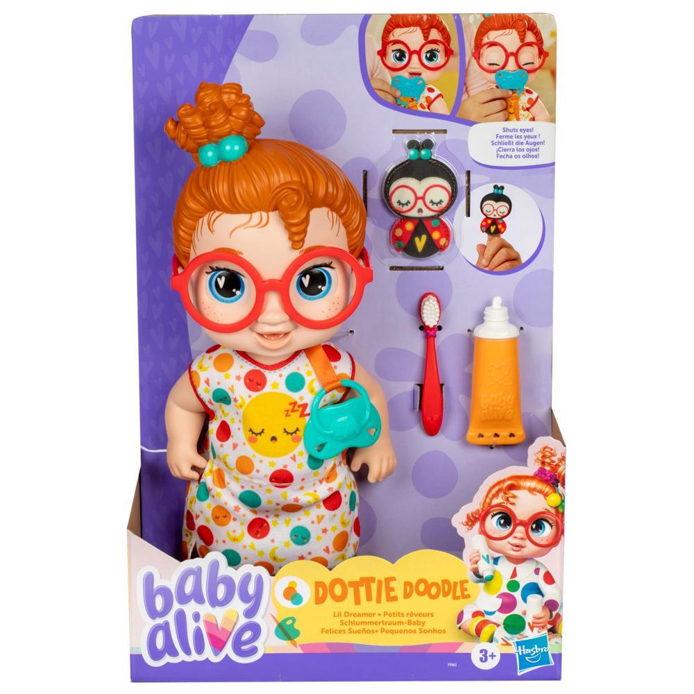 Baby Alive Lil Dreamer Dottie Doodle Red Hair Baby Doll Sleepover Toy for Girls Boys 3 - Image 7