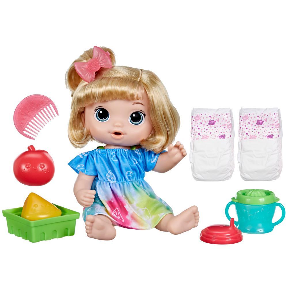 Baby Alive Fruity Sips Doll Apple Pretend Juicer Baby Doll Set Kids 3 and Up Blonde Hair - Image 6