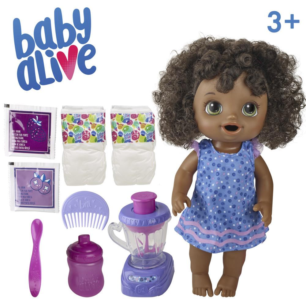 Baby Alive Magical Mixer Baby Doll Blueberry Blast Blender Accessories Drinks Wets Eats Toy for Kids Ages 3 and Up - Image 2