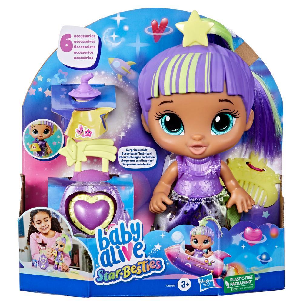 Baby Alive Star Besties Doll Lovely Luna 8-inch Space-Themed Baby Alive Doll Toy with Accessories for Kids 3 and Up - Image 2