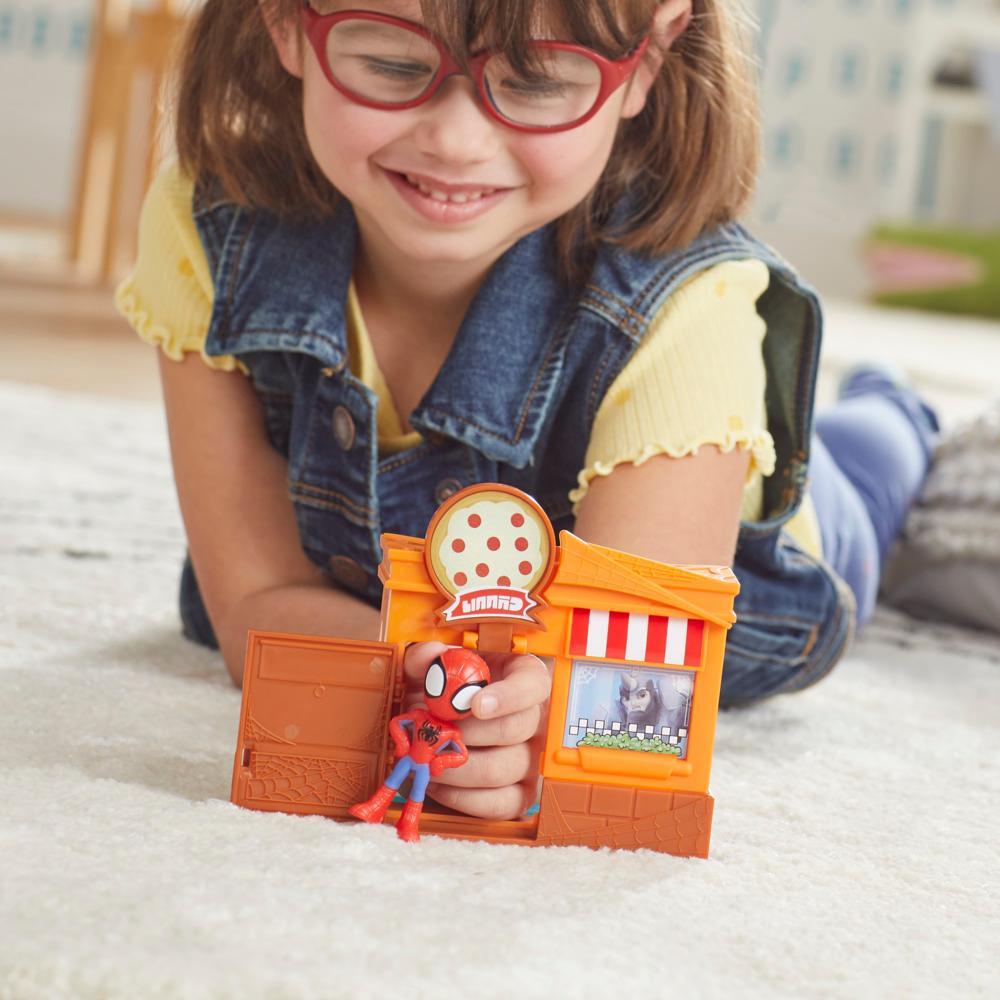 Marvel Spidey and His Amazing Friends City Blocks Spidey Pizza Parlor Kids Playset - Image 3