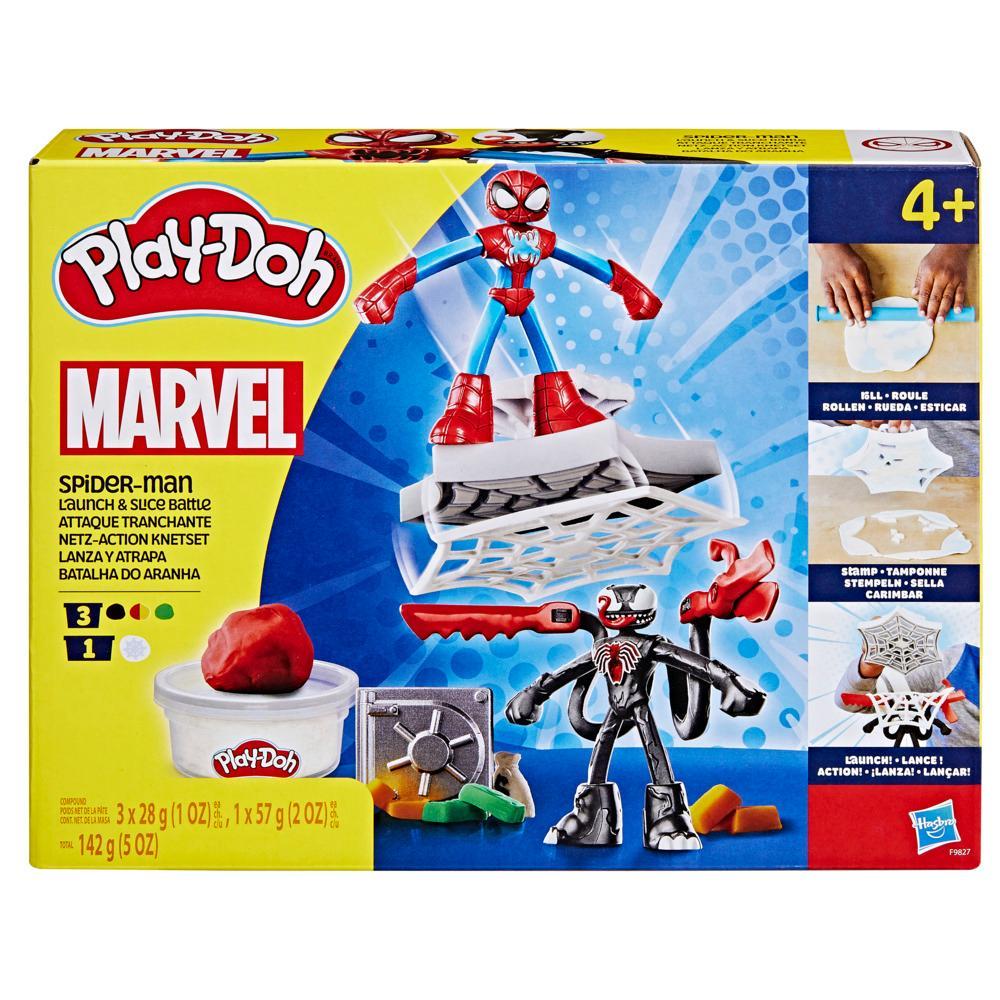 Play-Doh Marvel Spider-Man Launch Slice Battle Playset with 2 Action Figures Ages 4 - Image 7