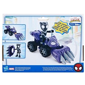 Marvel Spidey and His Amazing Friends Black Panther Panther Patroller Toy Set for Kids 3