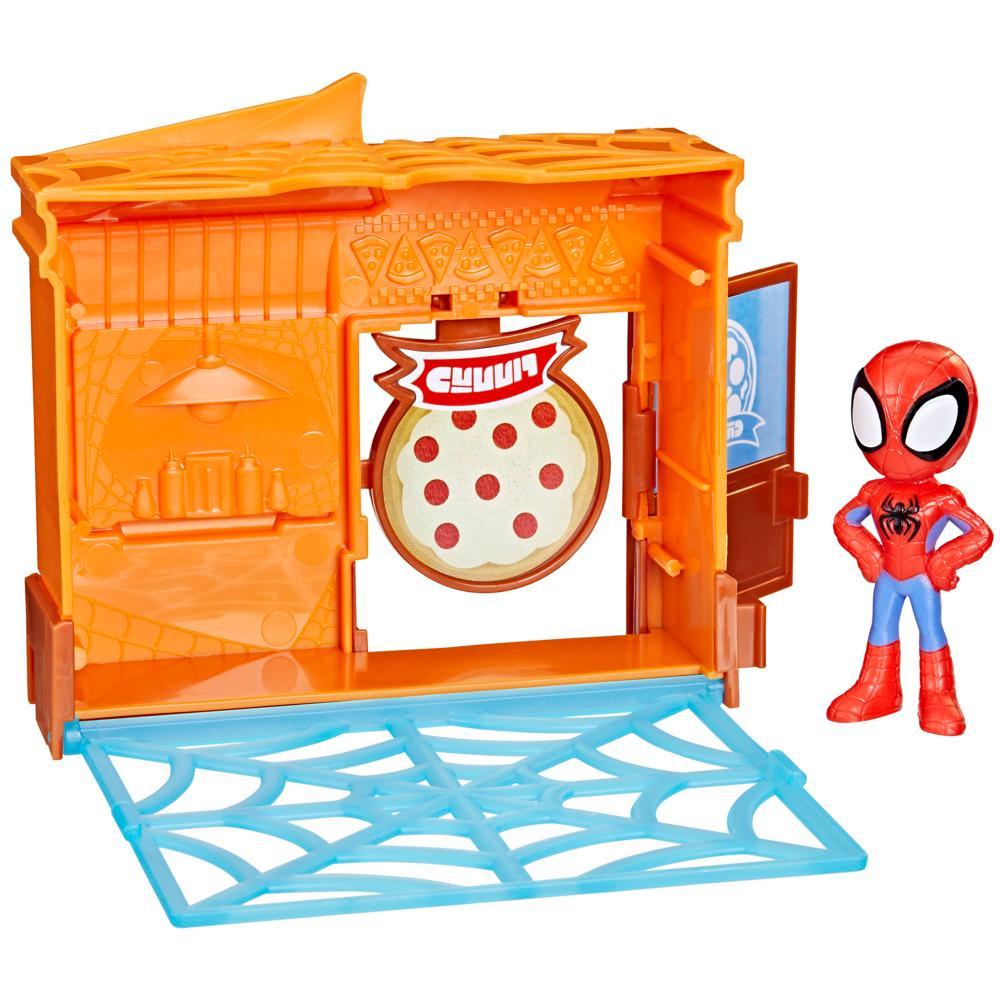 Marvel Spidey and His Amazing Friends City Blocks Spidey Pizza Parlor Kids Playset - Image 6