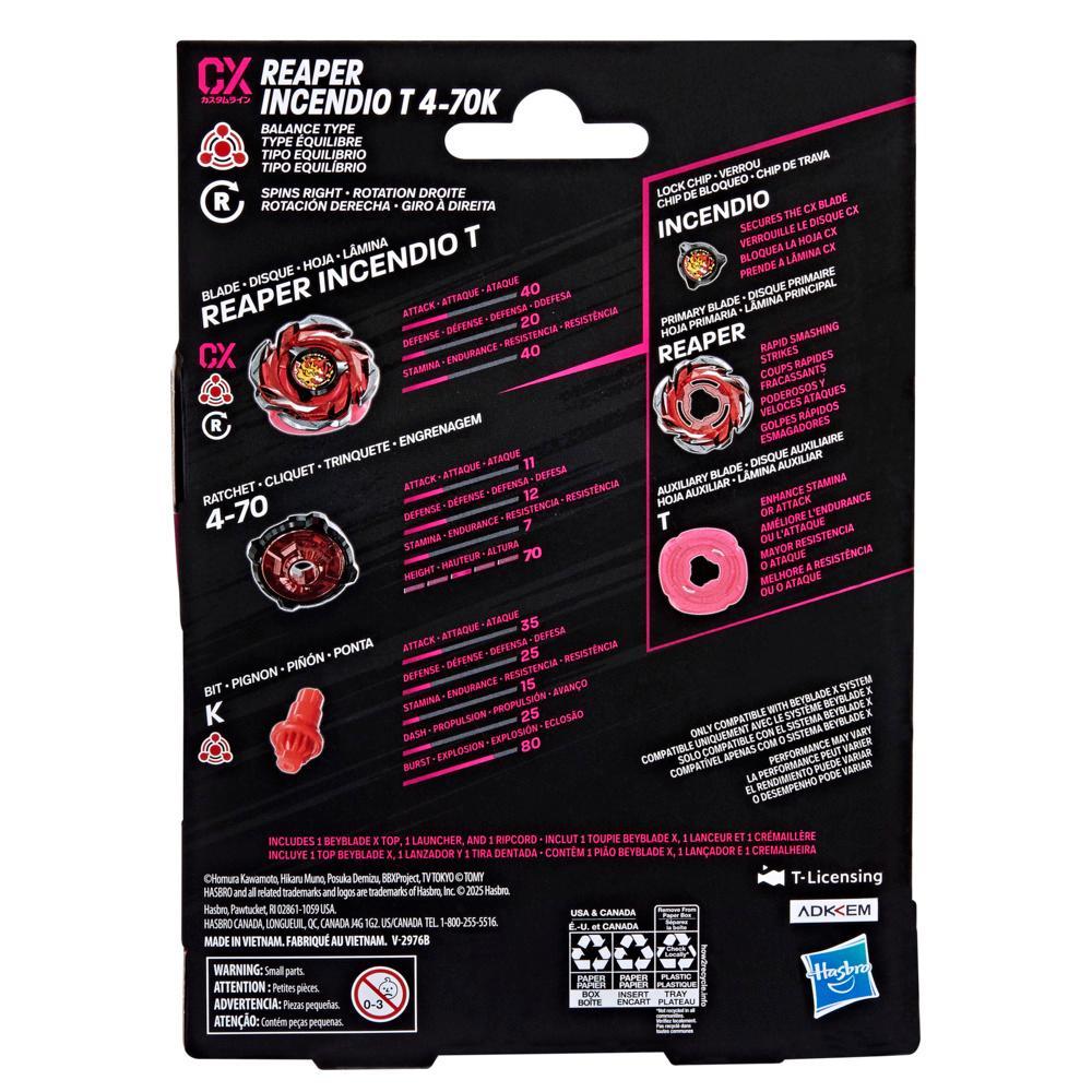 Beyblade X Reaper Incendio T 4-70K CX Starter Pack Top and Launcher - Image 2