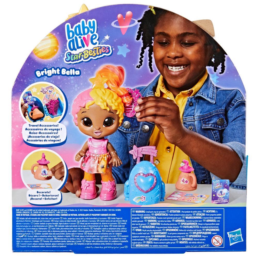 Baby Alive Star Besties Doll Bright Bella 8-inch Space-Themed Baby Alive Doll Toy with Accessories for Kids 3 and Up - Image 3