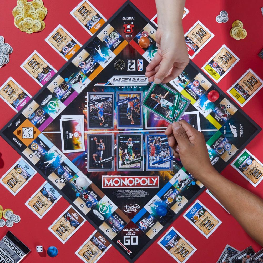 Monopoly Prizm NBA 2nd Edition Board Game with 2023-24 Panini NBA Trading Cards Ages 8 - Image 5